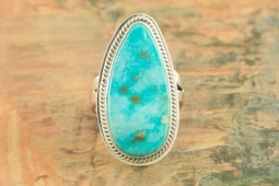 Genuine Turquoise  Mountain Mine Sterling Silver Ring